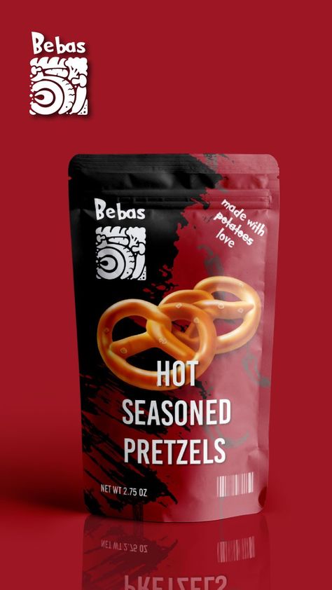 Pretzel Packaging, Nuts Packaging, Seasoned Pretzels, Pouch Packaging, Creative Packaging Design, Creative Packaging, Pretzels, Package Design, Design Concept