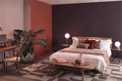 Eggplant Bedroom Walls, Eggplant Bedroom, Aubergine Bedroom, Plum Walls, Terracotta Bedroom, Best Wall Colors, Room Color Combination, Colour Clash, Bedroom Colour