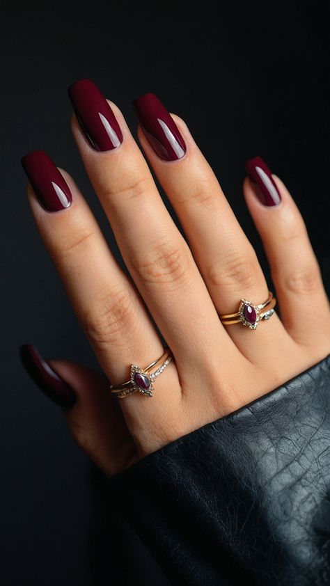 Discover stunning burgundy nail designs from dark red ideas to classy black and short French tips Explore chic nail art and polish designs including chrome acrylic and more Elevate your nail game with these elegant inspirations Cranberry Fall Nails, Burgundy Nail Designs Classy, Nails Deep Red, Dark Burgundy Nails, Maroon Nail Designs, Burgundy Nail Art, Burgundy Nail Polish, Burgundy Nail Designs, Red Ombre Nails