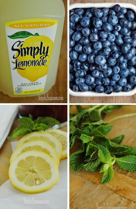 Blueberry Mint Lemonade, Mint Lemonade Recipe, Simply Lemonade, Blueberry Mint, Mint Lemonade, Blueberry Lemonade, Lemonade Drinks, Lemonade Recipes, Late Spring