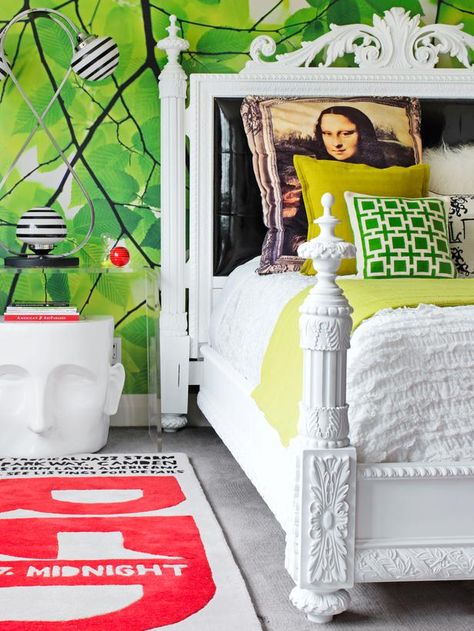 David Bromstad, Miami Funky Bed, Colorful Eclectic Decor, David Bromstad, Eclectic Room, Funky Bedroom, Bold Bedroom, Colorful Eclectic, Brighter Bedroom, Beautiful Rooms