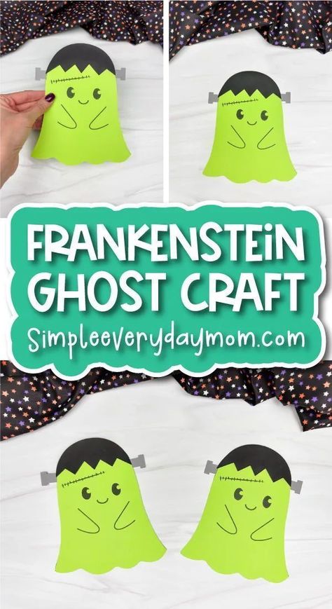 Fun Easy Halloween Crafts, Ghost Craft For Kids, Frankenstein Craft, Ghost Craft, Candy Corn Crafts, Ghost Crafts, Kids Craft Supplies, Fun Fall Crafts, Kids Bubbles