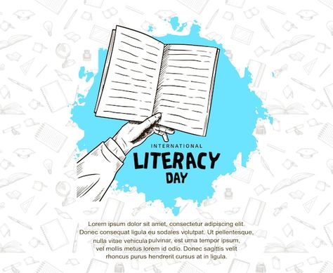 International literacy day with hand hol... | Premium Vector #Freepik #vector #literacy #literacy-day #library-banner #literature-background Hand Holding Book, World Literacy Day, International Literacy Day, Literacy Day, Hand Holding, Case Design, Monopoly Deal, Phone Case Design, Premium Vector