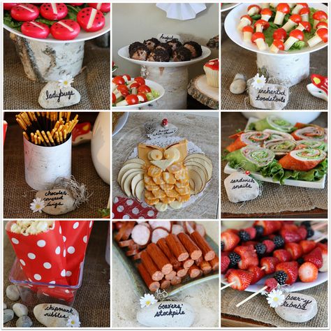 food collage 2 | Monica | Flickr Woodland Party Food Appetizers, Forest Themed Food, Woodland Birthday Party Food, Woodland Theme Food, Woodland Party Food, Woodland Food, Woodland Baby Shower Theme Decorations, Woodland Baby Shower Theme Boy, Woodland Baby Shower Food