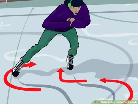 Ice Skating Backwards, How To Skate Backwards On Ice, How To Ice Skate Backwards, Skating Backwards, Roller Skating Rink, Hockey Training, Skating Rink, Watercolor Fashion, Figure Skaters