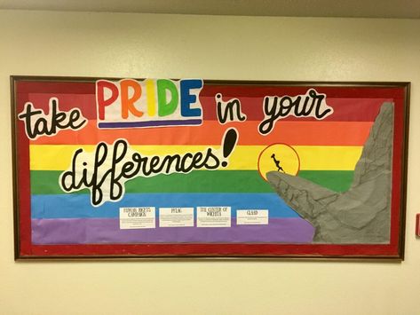 27 Rainbow Bulletin Boards to Brighten up Your Classroom Inclusion Bulletin Board, Diversity Bulletin Board, Dorm Bulletin Boards, Resident Assistant Bulletin Boards, Rainbow Bulletin Boards, College Bulletin Boards, Work Bulletin Boards, Ra Bulletins, Ra Boards