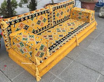 Arabic Floor Seating, Floor Cushion Couch, Ottoman Couch, Moroccan Sofa, Arabic Sofa, Floor Seating Cushions, Floor Seating Living Room, Arabic Majlis, Backrest Pillows