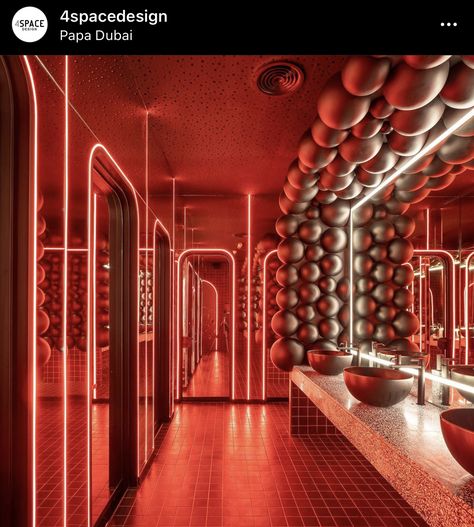 Futuristic Bar, Toilet Restaurant, Colorful Terrazzo, Restaurant Bathroom, Restroom Design, Nightclub Design, Interior Design Dubai, Classic Chandeliers, Interior Design Presentation