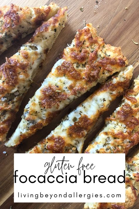 Gluten Free Cheese Bread Recipe, Cheesy Focaccia, Gluten Free Focaccia Bread, Egg And Bread Recipes, Allergy Free Baking, Glutenfree Bread, Foccacia Recipe, Gluten Free Focaccia, What Is Gluten Free