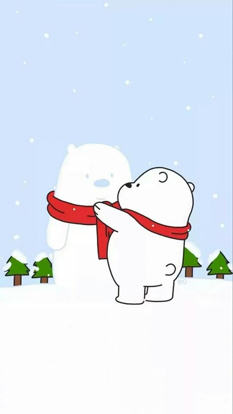 Christmas Wallpaper Polar Bear, We Bare Bears Christmas Wallpaper, Ice Bear Christmas, We Bare Bears Christmas, Cute Panda Drawing, Ice Bear We Bare Bears, Wallpaper Wa, We Bare Bears Wallpapers, Ice Bear