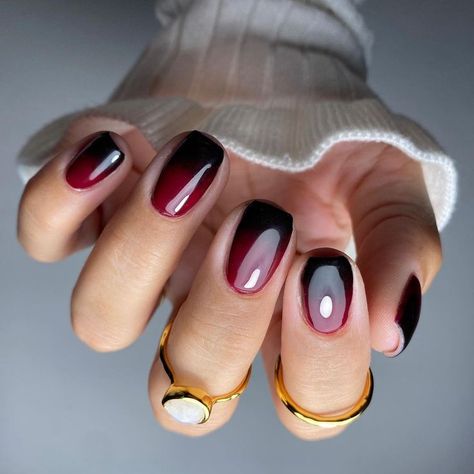 Discover 25 simple and stylish nail design inspirations perfect for capturing the cozy and vibrant mood of autumn. These October nail ideas are curated to complement the seasonal color palette and elevate your fall look October Nail Designs, Vampy Nails, Maroon Nail Designs, Witchy Nails, Maroon Nails, Black Fairy, Punk Nails, Manicure Inspiration, October Nails