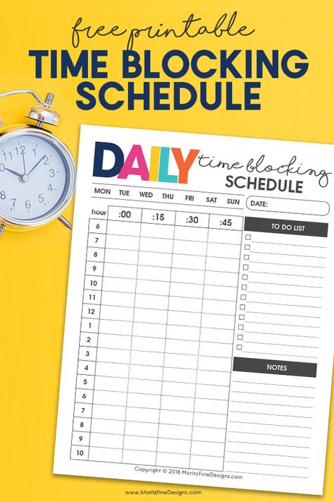 When I started time blocking I was amazed at how much I was getting done each and every day. I use this free printable and simple Daily Time Blocking Sheet each and every day. #timeblocking #freeprintable #timeblockingideas #timeblockingprintable Block Schedule Template, Time Blocking Printable, Time Blocking Schedule, Time Blocking Planner, Block Schedule, Weekly Calendar Template, Block Scheduling, Office Organization At Work, Schedule Printable