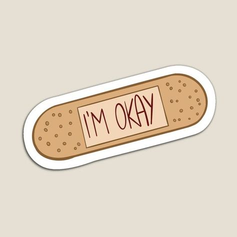 Patch - I'm okay - I'm fine by mimi111art | Redbubble #AestheticStickers Cool Stickers For Laptop Printable, Sticers Idea Aesthetic, Random Stickers Printable, Sticers Idea, Laptop Stickers Printable, Kawaii Stickers Printable, Aesthetic Stickers Printable, Stikers Aesthetic, Ok Sticker