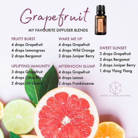 Natalie Blackburne on Instagram: “Grapefruit! What I love about this grapefruit is it is so subtle. When you first hand people this bottle (me included) they often expect it…” Essential Oil Combos, Bath Diy, Doterra Oils Recipes, Essential Oil Usage, Doterra Recipes, Doterra Diffuser, Essential Oil Combinations, Aromatherapy Recipes, Doterra Essential Oils Recipes