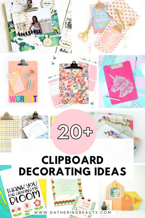 20+ DIY Clipboard Decorating Ideas — Gathering Beauty Decorate Clipboard Diy, Clip Boards Ideas, Clip Board Decorating, Clip Board Ideas, Clipboard Wall Art, Clipboard Ideas, Clipboard Decorating, Diy Clipboard, Clip Boards