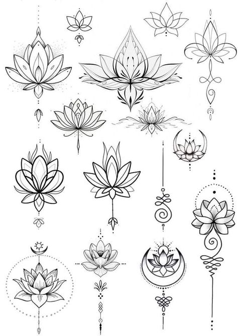 Lotus Line Tattoo Design, Mandellas Design Mandala Art Tattoo, Back Tattoo Women Lotus, Thailand Inspired Tattoos, Mandala Lotus Tattoo Design, Lotus Tattoos For Women, Gemini Tattoo Designs Unique, Lotus Tattoo Ideas For Women, Lotus Sternum Tattoo