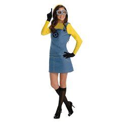 Minion Costume For Women, Adult Minion Costume, Despicable Me Halloween, Female Minion, Minion Dress, Despicable Me Costume, Minion Costume, Blue And Yellow Dress, Minion Halloween