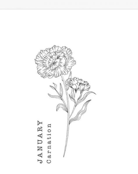 Capricorn Birth Flower Tattoo, Carnation Flower Tattoo Design, Goodnotes Inspiration, Rosemary Tattoo, Animal Tattoo Ideas, Birth Flower Tattoos, Hand Tattoos For Women, Crown Tattoo, Favorite Animal