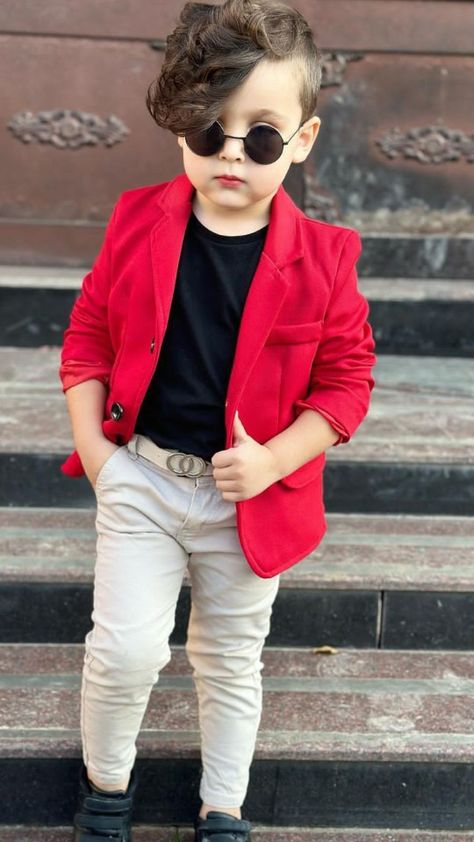 Baby Boy Dressing Style, Boys Dressing Style For Wedding, Kids Wedding Outfits Boys, Red Dresses For Kids, Boys Dressing Style, Boys Party Wear, S Haircut, Kids Dress Boys