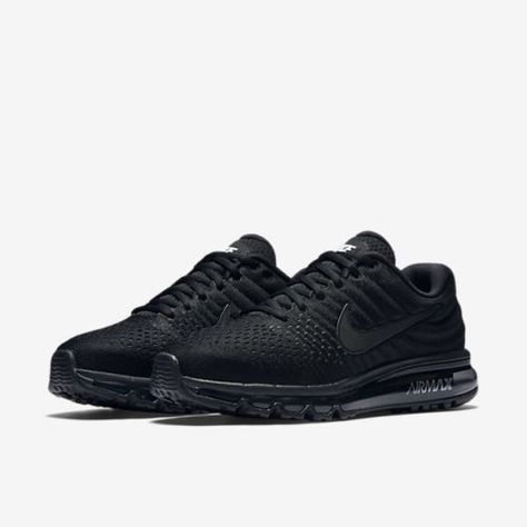 Nike Air Max 2017 Size 9-15 Men's Running Shoes Triple Black 849559-004 #Nike #RunningCrossTraining Nike Air Max 2017, Comfortable Mens Shoes, Mens Athletic Shoes, Cross Training Shoes, Running Fitness, New Nike Air, Triple Black, Running Shoes Nike, Black Running Shoes