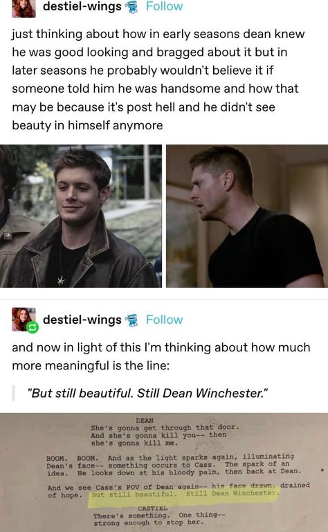 Dean Winchester Hospital, Trans Dean Winchester, Dean Winchester Happy, Supernatural Fan Art Destiel, Dean And Castiel Fan Art, Supernatural Twitter, Castiel Aesthetic, Supernatural Fanfiction, Supernatural Fanart