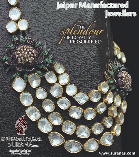 Shop elegantly handmade diamond jewellery and fashionable jewelry online Jaipur at Suranas.com. Select from the wide range of diamonds necklaces, earrings, bracelets, bangles, pendants, rings and related accessories. Bhuramal rajmal surana is a manufactured jewellers in jaipur. Jaipuri Jewellery, Indian Jewelry Earrings, American Diamond Jewellery, Gold Necklace Indian, Gold Necklace Indian Bridal Jewelry, Indian Wedding Jewelry, Uncut Diamond, Designer Jewellery, Jewelry Manufacturers