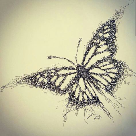 Easy Scribble Art, Scribble Art Easy, Pen Art Butterfly, Pen Bug Drawing, Not Just A Scribble Art, Butterfly Pen Sketch, Cc Drawing, Scribble Drawings, Pencil Sketch Images