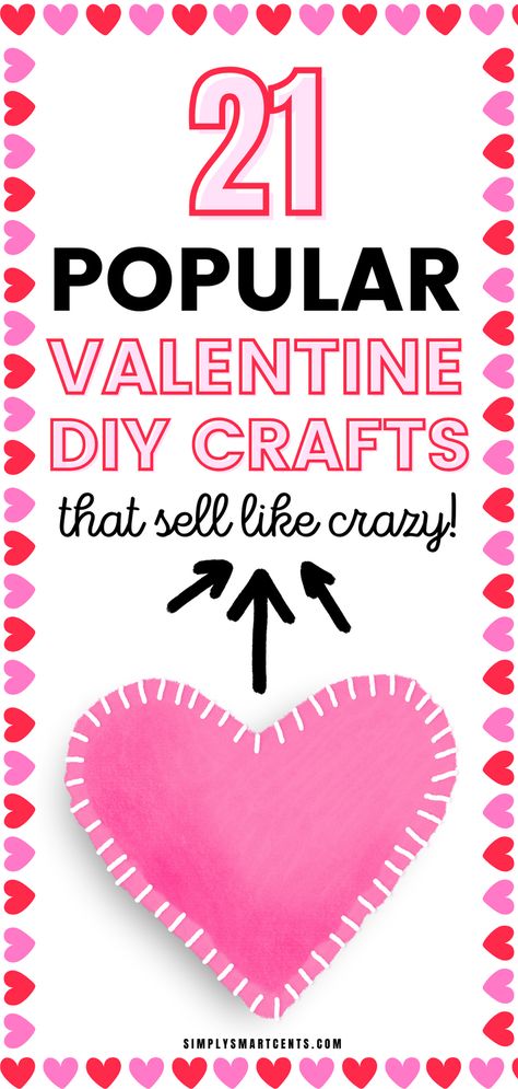 Monetize your passion this Valentine's Day by crafting easy DIY creations! Use budget-friendly supplies from Dollar Tree to craft and sell popular and creative gifts. Whether it's dazzling designs or bestselling items, these crafts are ideal for boosting your Etsy side hustle. Transform your hobby into income with these delightful and lovable creations! Heart Crafts For Adults, Valentine Dollar Tree Crafts, Valentine Crafts For Adults To Sell, Cricut Valentines Projects To Sell, Valentines Diy Crafts To Sell, Valentines Gift Ideas Diy, Kids Valentines Crafts, Easy Valentine Crafts For Adults, Easy Valentine Crafts For Kids