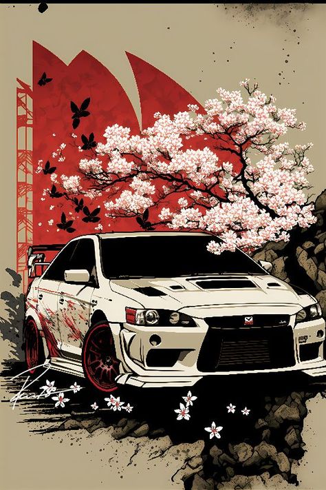 JDM Zen Art - Mitsubishi Lancer EVO Jdm Imports, Mitsubishi Lancer Evo, Hot Wheels Garage, Lancer Evo, Cool Car Drawings, Evo X, Mitsubishi Evo, Car Artwork, Cool Car Pictures