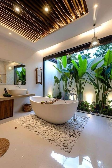 Canggu Villa, Bali Jungle, Closet Organization Bathroom, Bathroom Artwork Ideas, Girls Bathroom Ideas, Bali Luxury Villas, Balinese Villa, Glass Door Bathroom, Bathroom Gallery Wall