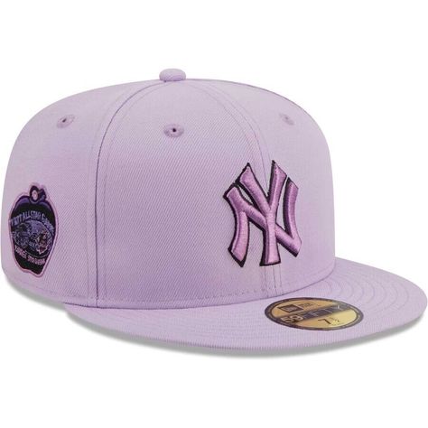 New Era New York Yankees Lavender 59FIFTY Hat 1977 ASG Patch Size 7 3/4 Purple UV. Condition is "New". Shipped with USPS Ground Advantage. Yankee Hat, New York Yankee Hat, New York Yankees Logo, Dope Hats, Hat Aesthetic, Yankees Logo, 59fifty Hats, New Era Hats, Purple Hats