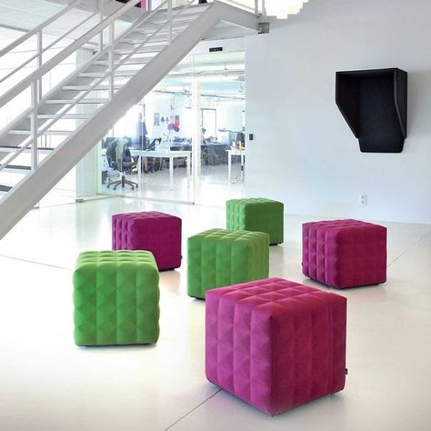 Acoustic Treated Furniture for Creative Office Space Funky Stools, Coffee Table With Seating, Work Pod, Pool Tropical, Collaborative Furniture, Cube Seat, Sound Panels, Loose Furniture, Red Ant