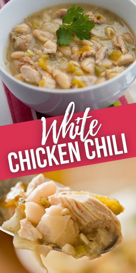 Bushs White Chicken Chili is a smooth creamy chili that is packed with flavor. It is the perfect chili when you want something different. Bushs White Chicken Chili, White Chicken Recipe, Chili White Chicken, Easy Bean Recipes, Chili White, Cream Cheese Chicken Chili, White Chicken Chili Slow Cooker, White Bean Chicken Chili, Favorite Chili Recipe