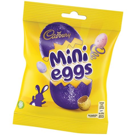 Cadbury Mini Eggs Mini Eggs Packet, Mini Eggs Aesthetic, Uk Snacks, Cadbury Mini Egg Recipes, Mini Egg Recipes, Cadbury Chocolate Bars, British Snacks, Squishy Ideas, British Candy