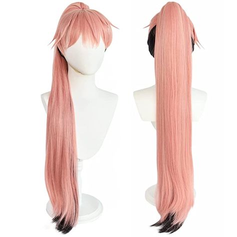 Amazon.com: Anogol Hair Cap+ Itadori Yuji wig for Women Pink Black Wigs Long Straight Ponytail Costume Synthetic Hair With Bangs Fringe Hairstyles For Anime Cosplay Costume Wig for Halloween : Clothing, Shoes & Jewelry Hairstyles For Anime, Long Straight Ponytail, Bangs Fringe, Black Wigs, Wig Ideas, Anime Wigs, Halloween Clothing, Straight Ponytail, Itadori Yuji