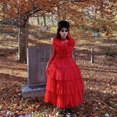 Lydia Deetz Dress, Lydia Beetlejuice Costume, Tim Burton Halloween Costumes, Beetlejuice Outfits, Victorian Costume Halloween, Lydia Deetz Costume, Lydia Deetz Cosplay, Beetlejuice Halloween Costume, Beetlejuice Wedding