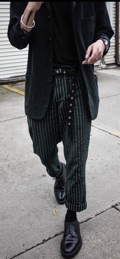 streetwear: search results - INSPO Dark Corporate Aesthetic, Corpo Goth, Gig Outfits, Outfits Rock, Indie Men, Sarouel Pants, Rock Vibes, Issey Miyake Men, Work Fits