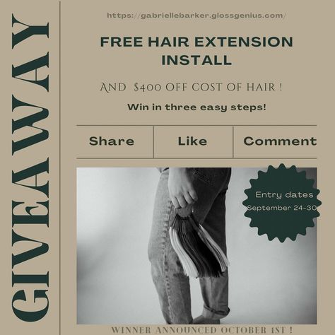 woohooo !!! My first giveaway at the studio !! DISCLAIMER* Cost of hair varies from person to person, winner will still be responsible to pay the rest of hair for a discounted price ! Now that that’s out of the way !!! 🪩 Giveaway rules 🪩 • must be following me • share this post • like this post • comment on this post Any extra comments are another entry ! #giveaway #hairextensiongiveaway #hairstylist #westlafayetteindiana #westlafayettehairstylist #lafayettehairstylist #lafayett... West Lafayette Indiana, Giveaway Rules, Hairstylist Branding, West Lafayette, Ig Post, Free Hair, Easy Step, The Studio, Hair Extensions