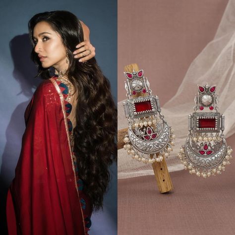 O स्त्री shopping karke jana 😍 . . If we could style red hot स्त्री Shraddha Kapoor in our red hot earrings jewellery this will be our choices❤️✨🤩 [krishaz, oxidised jewellery, Kundan jewellery, silver replica, Indian woman jewellery, jhumke, earrings, fashion jewellery] #krishaz #bollywood #streemovie #shraddhakapoor #स्त्री #earrings #indianjewellery #trendingjewellery #jhumke #style #fashion Hot Earrings, Jewellery Kundan, Indian Woman, Jewellery Silver, Shraddha Kapoor, Oxidised Jewellery, Kundan Jewellery, Indian Jewellery, Fashion Jewellery