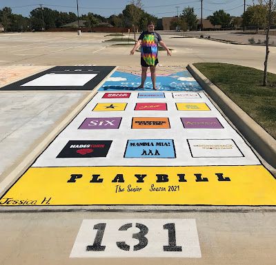 the hudsonian blog: Bonus: Senior Parking Spot 2021 Theatre Parking Spot, Parking Spot Painting, Painting Apron, Parking Spot, High School Days, Senior Year Fun, Parking Space, American High School, Friend Painting