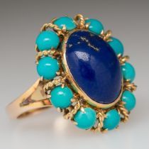 Turquoise Cocktail, Antique Cocktail Ring, Vintage Cocktail Ring, Lapis Lazuli Jewelry, Turquoise Rings, Vintage Jewels, Fantasy Jewelry, Look Vintage, Fine Rings