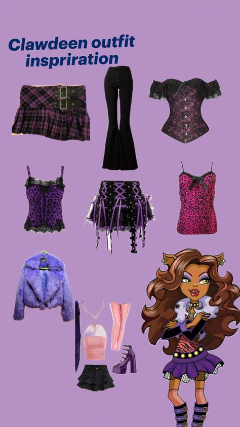 Clawdia Wolf Costume, Diy Clawdeen Wolf Costume, Clawdeen Wolf Clothes, Clawdeen Wolf Costume Diy, Clawdeen Outfit Inspiration, Claudine Wolf Costume, Clawdeen Inspired Outfits, Clawdeen Halloween Costume, Clawdeen Wolf Makeup