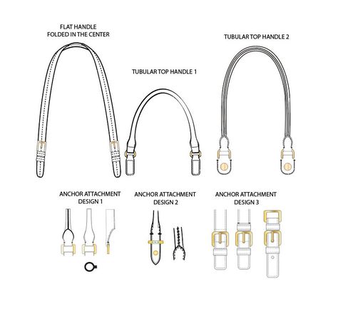 Features:  * MEGA BUNDLE OF: *  Tube Handles x 2,  Flat Handle Straps x 1,  Anchor Attachment Designs x 3 & Extra Bag Designs x 2 * Bonus: 2 extra bag designs for you to use!  * Suggested hardware pieces including lock that can be found in current material market, or you can customize * Edge finish is for leather or PU/PVC  * All featured material swathes are inclusive This is a mass production ready tech pack created following fashion industry standard: * Full Sized (Drawn up to scale for easy Handle Bag Design, Bag Tech Pack, Bag Lock, Drawing Bag, Fashion D, Bag Designs, Paper Patterns, Tech Pack, Hand Sketch