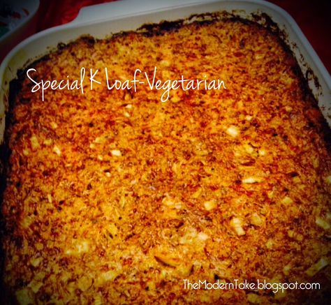 Special K Loaf Recipe, Special K Loaf, Sda Recipes, Vegetarian Loaf, Veggie Loaf, Vegetarian Meatloaf, Mom To Mom, Vegetarian Party Food, Vegan Meat Recipe