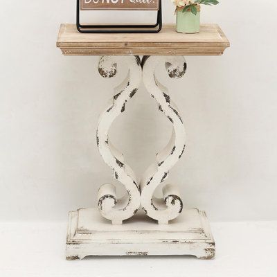 Natural Wood Side Table, Decorative Corbels, Nailhead Headboard, Farmhouse End Tables, Wood Side Table, Accent Side Table, Wood End Tables, Wood Table Top, Living Room End Tables