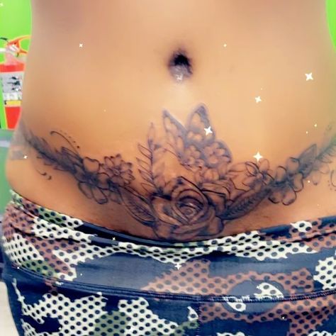 Lower Pelvis Tattoo Women, Tummy Tattoos For Women Lower Stomach, Tummy Tucks Tattoo Cover Up, Lower Belly Tattoos For Women, Lower Stomach Tattoos For Women, Lower Belly Tattoos, Butterfly And Rose, Lower Stomach Tattoos, Tummy Tattoo