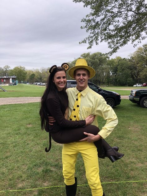 The Man In The Yellow Hat Costume, Man With The Yellow Hat Costume, Curious George And Man In The Yellow Hat, Man In The Yellow Hat Costume, Curious George Couple Costume, Curious George Costume, Man With The Yellow Hat, Man In The Yellow Hat, Halloween Constumes