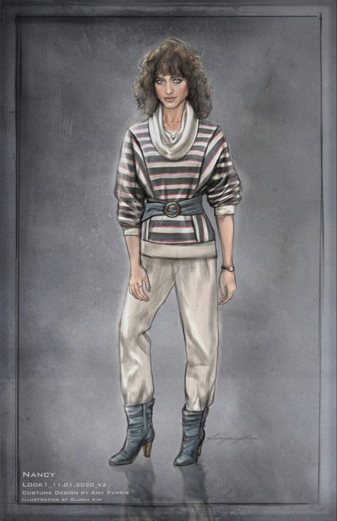 Season 4 Stranger Things, Stranger Things Outfit, Stranger Things Costume, Nancy Wheeler, Stranger Things 4, Stranger Things Characters, Scarf Outfit, Outfit Plan, Rainbow Shirt