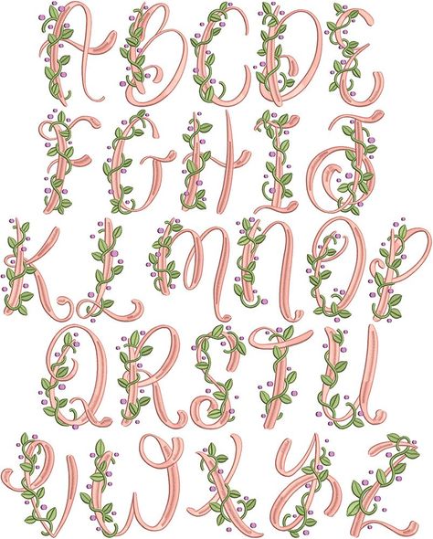 Tattoo Letters, Vine Font, Embroidery Tattoo, Designs By Juju, Embroidery Alphabet, Classy Tattoos, Hand Embroidery Projects, Types Of Embroidery, Reading Journal