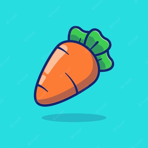 Carrot Cartoon Drawing, Vector Drawing Illustrators, Carrot Drawing Simple, Food Illustrations Vector, Cute Fruit Doodles, Cute Carrot Drawing, Fruit Illustration Design, Fruit Animation, Cute Fruit Illustration